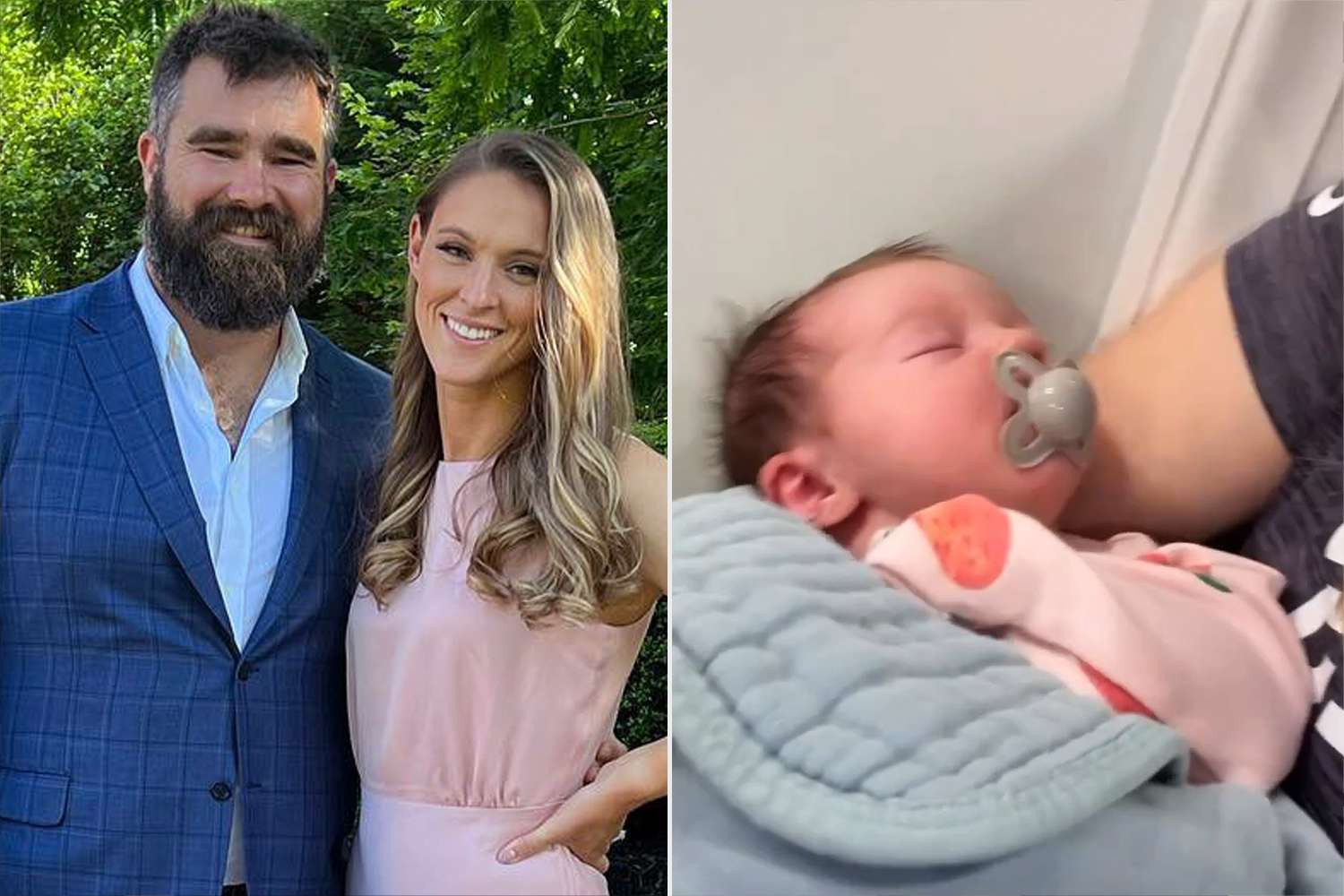 Jason Kelce's adoring wife, Kylie, details her husband's reaction after cradling their firstborn son, saying, "I have never seen him with such a broad smile."