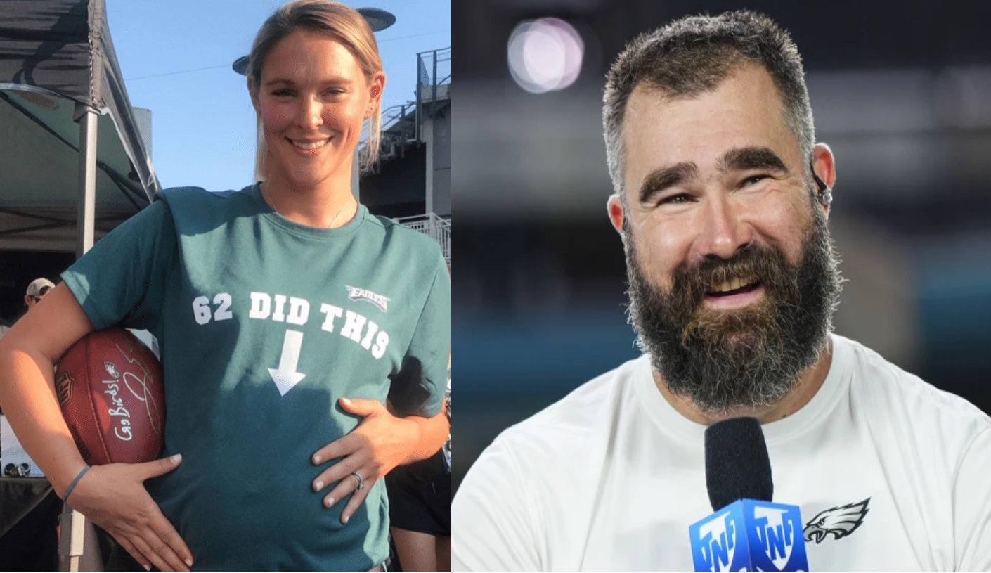 Philadelphia Eagles' Jason Kelce excitedly announces he's expecting a baby boy as his wife confirms their fourth pregnancy.