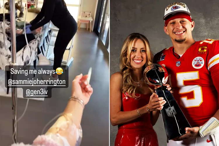 So Sad : Brittany Mahomes Gets IV Drip After Celebrating her Husband Patrick Mahomes’ Win: 'Saving Me'...