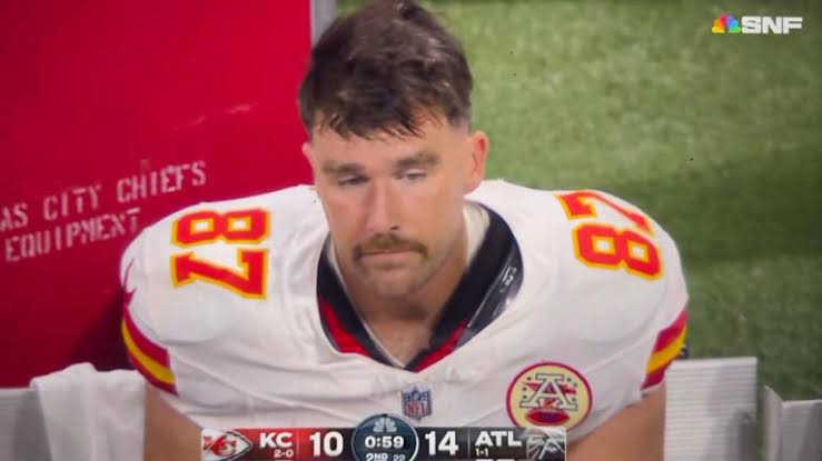 Breaking News : Travis Kelce was seemed really sad in a viral video after Kansas City Chiefs game against the Atlanta Falcons. The game was not attended by Taylor Swift.