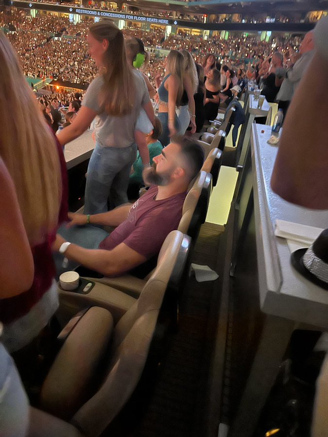 Unbelievable : Jason Kelce was reamed by his brother Travis on their weekly "New Heights" podcast after a photo went viral of the elder Kelce supposedly sleeping at Taylor Swift's "Eras Tour" concert in Miami...