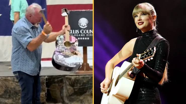 Breaking : man who smashed a ‘signed’ Taylor Swift guitar with a hammer after buying it at auction has spoken out about the gesture...