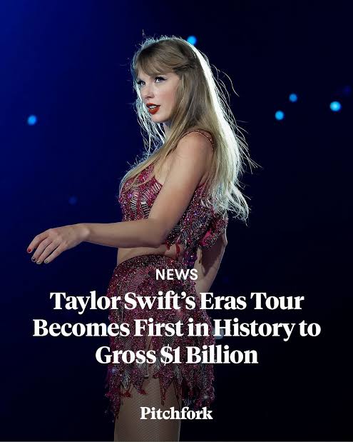 Update : Taylor Swift becomes the FIRST artist in music history to gross $3 BILLION in touring revenue, according to Pollstar...