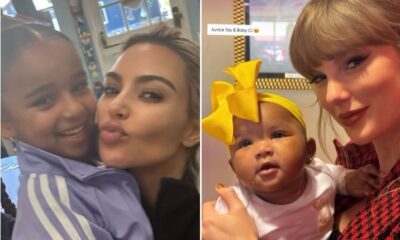 BREAKING : Kim Kardashian Throws Subtle Jab at Taylor Swift, After Swift Holds fellow WAGs Chariah Gordon’s Baby at Chiefs Game by posting a picture of herself and Kanye West daughter North west and saying “It’s Not That Hard to Make Yours”...